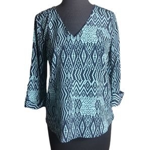 Blue Rain high low v neckline top size small